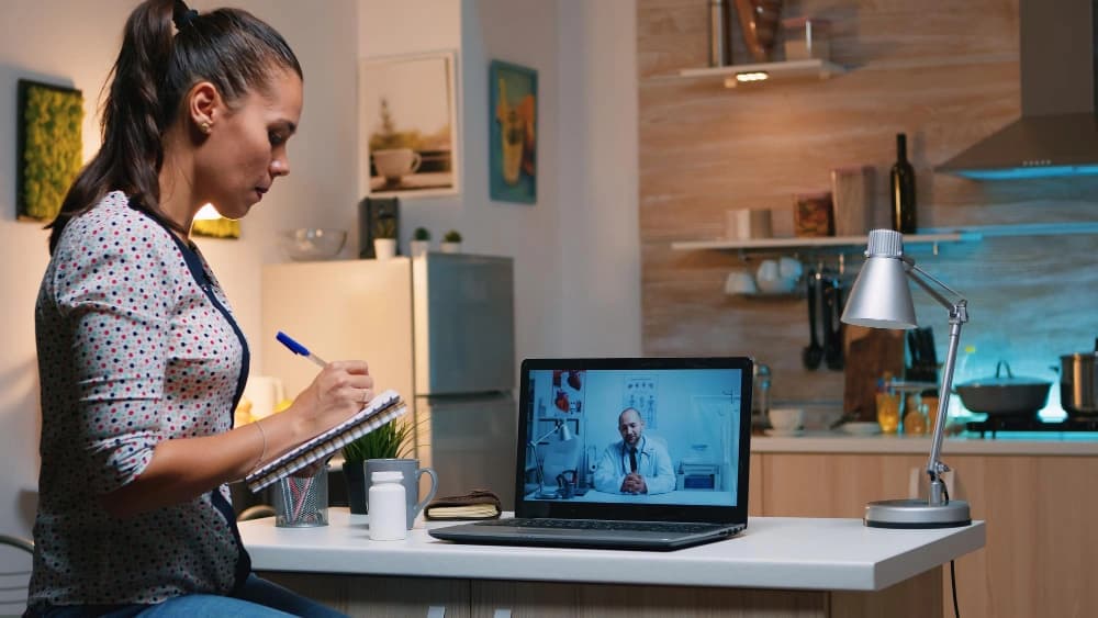 Healthcare engineers reviewing telehealth security architecture