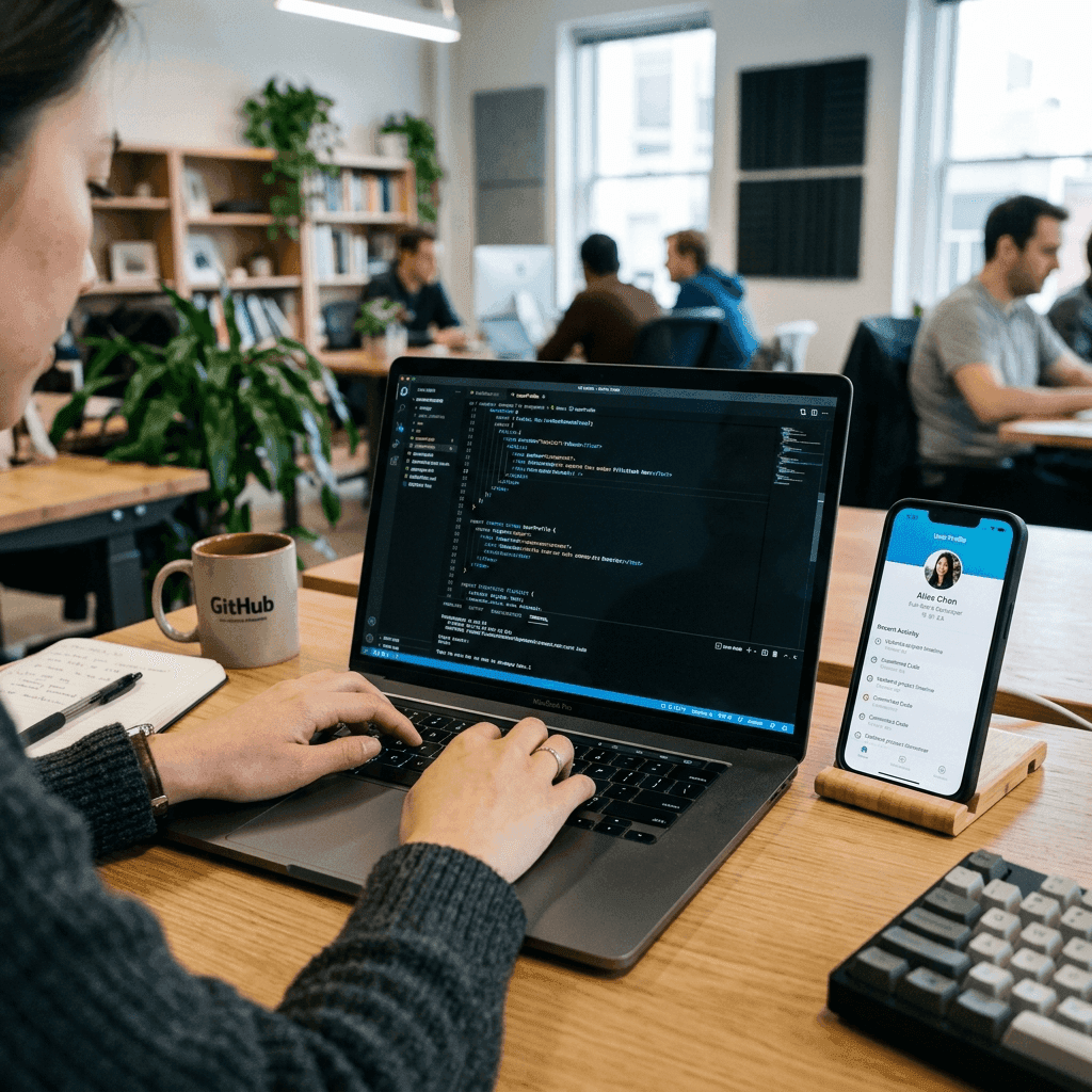 React Native developer building mobile application