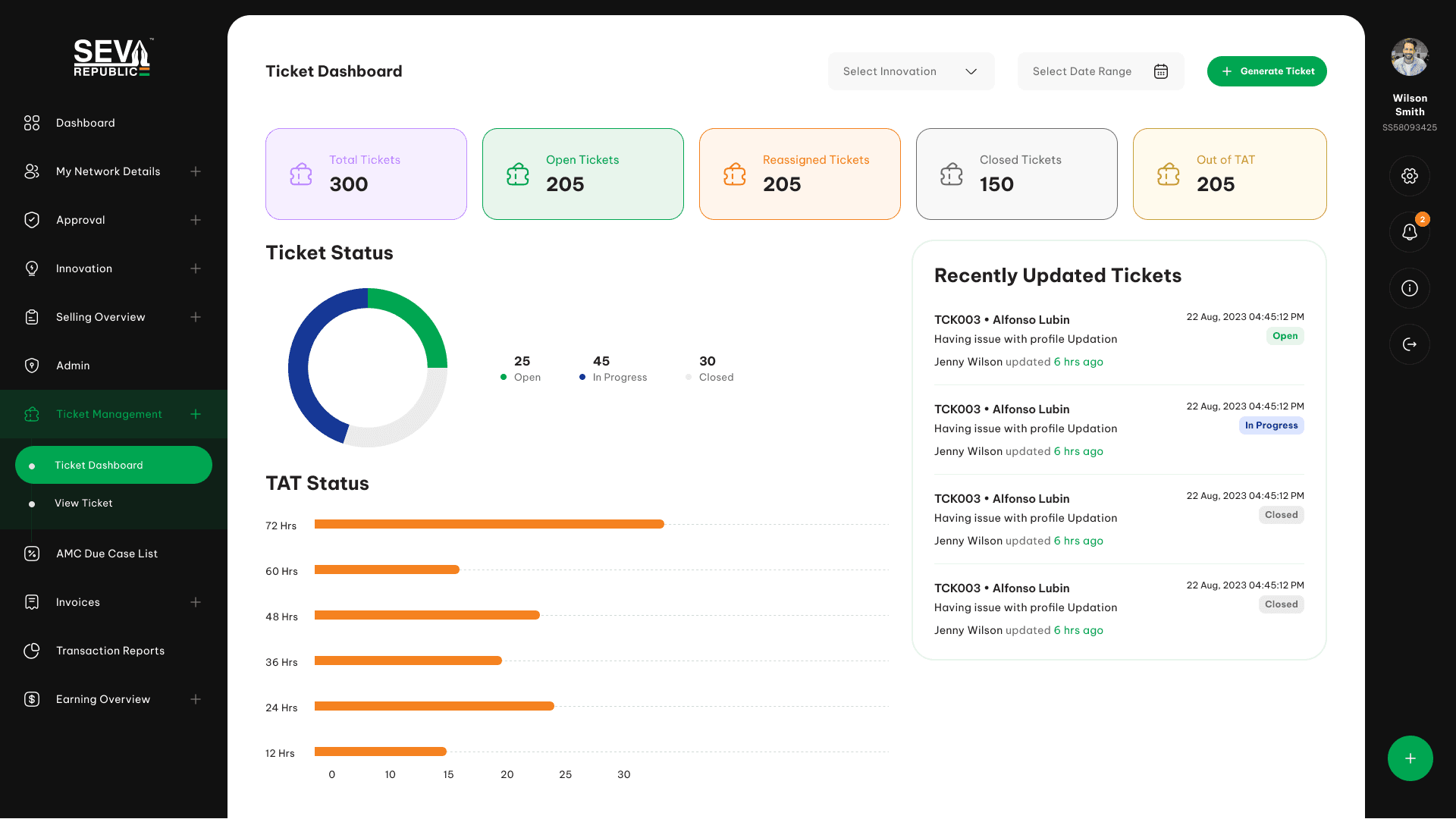 Ticket Management module screenshot